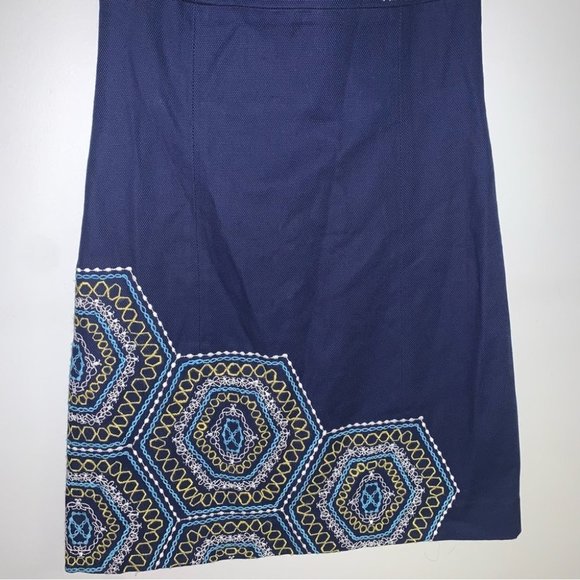 Lilly Pulitzer Dress Size 0 US Navy Blue “Honeycomb Bowen” Strapless Embroidered - Picture 6 of 15